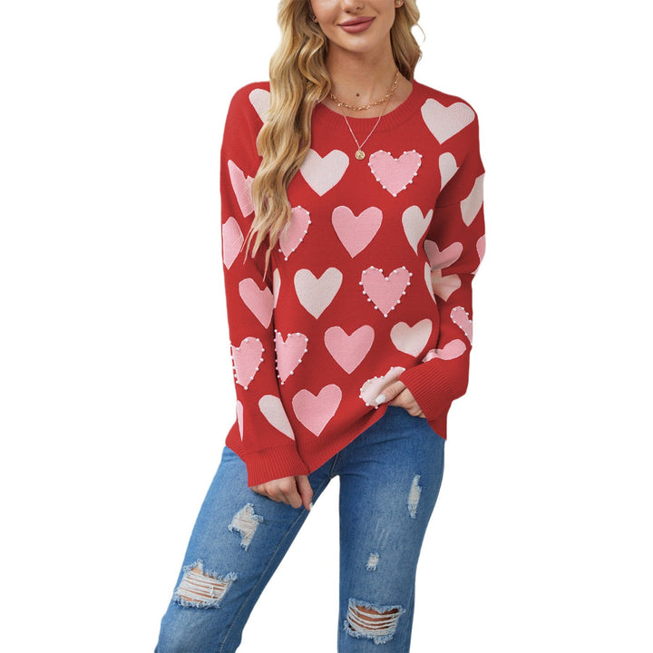 Damen Strickpullover mit Herzmuster Drune