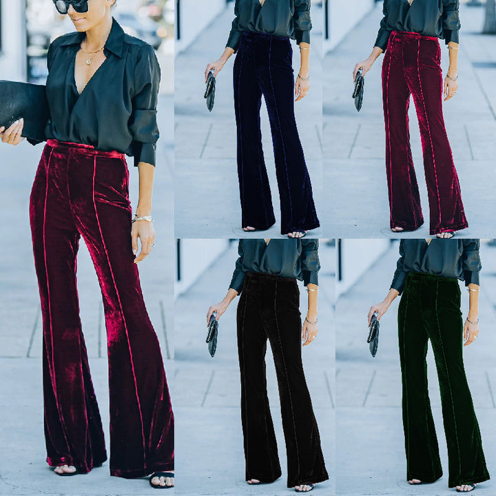 Damen Elegante und weiche Velours Hose Drune