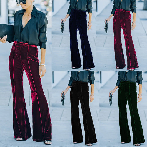 Damen Elegante und weiche Velours Hose Drune