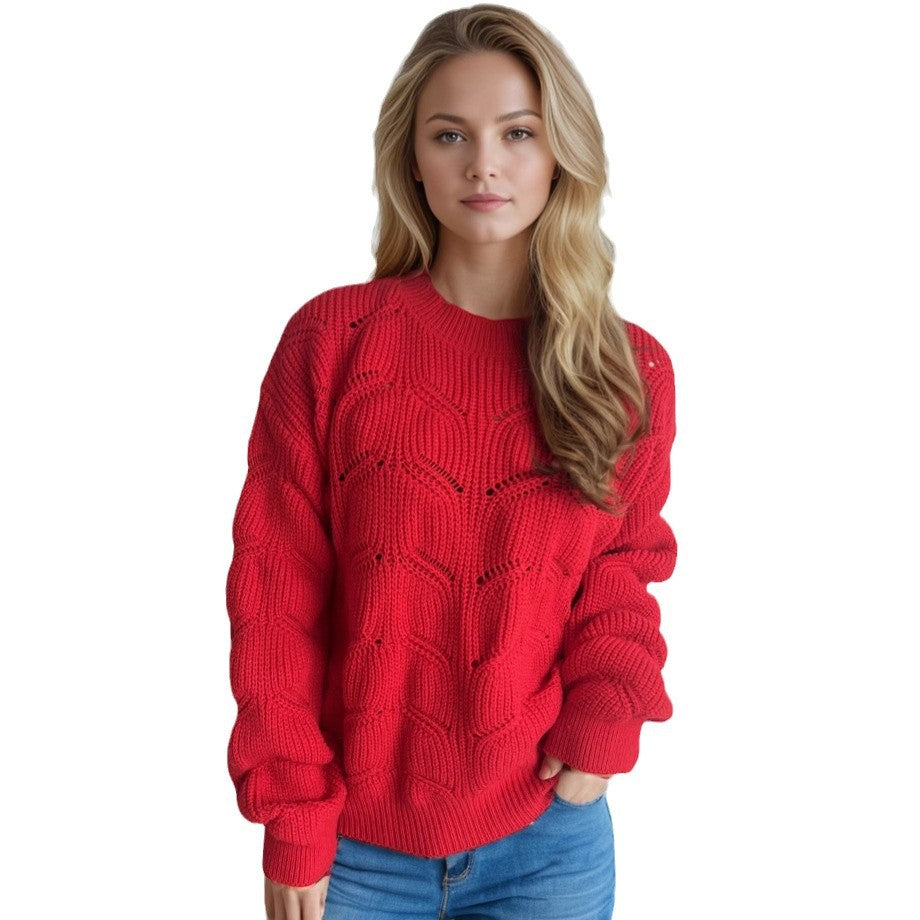Damen Grobstrickpullover mit strukturiertem Zopfmuster und Oversized-Schnitt Drune