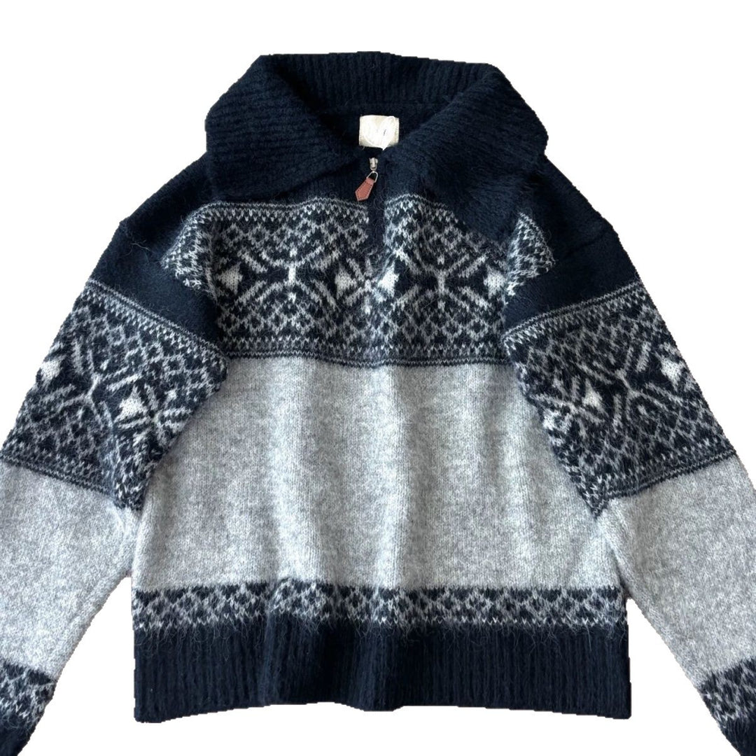 Damen Strickpullover mit aufwendigem Norweger-Muster Drune