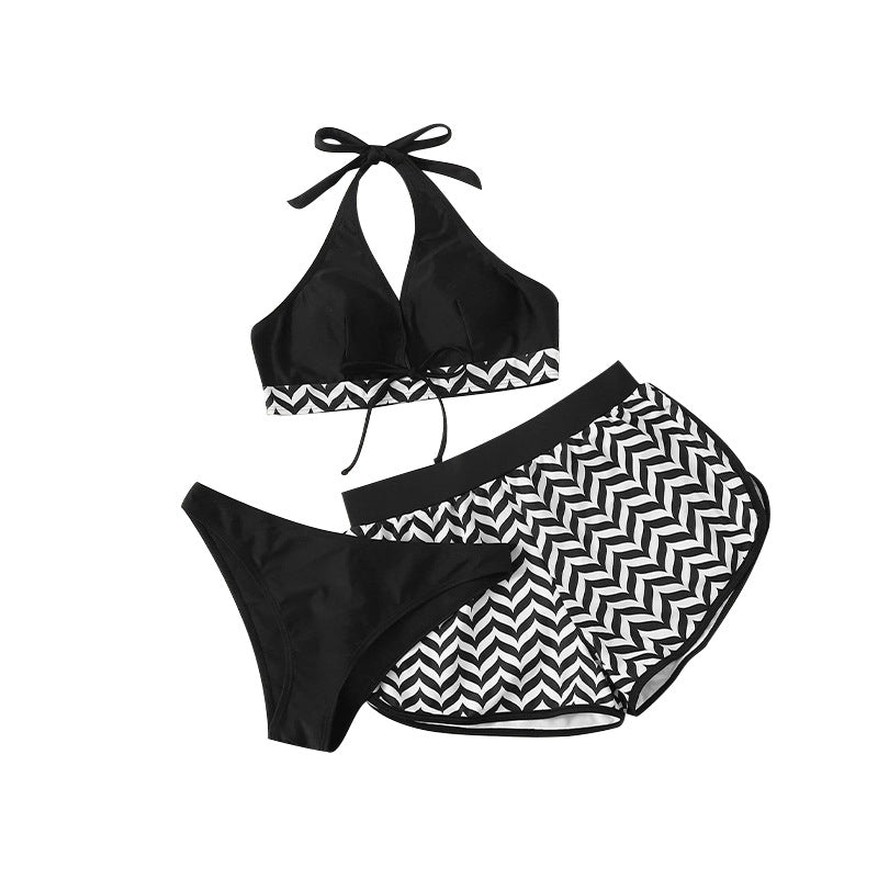 Damen Sport-Bikini-Set mit hoch geschnittenem Oberteil und komfortablen Shorts Drune