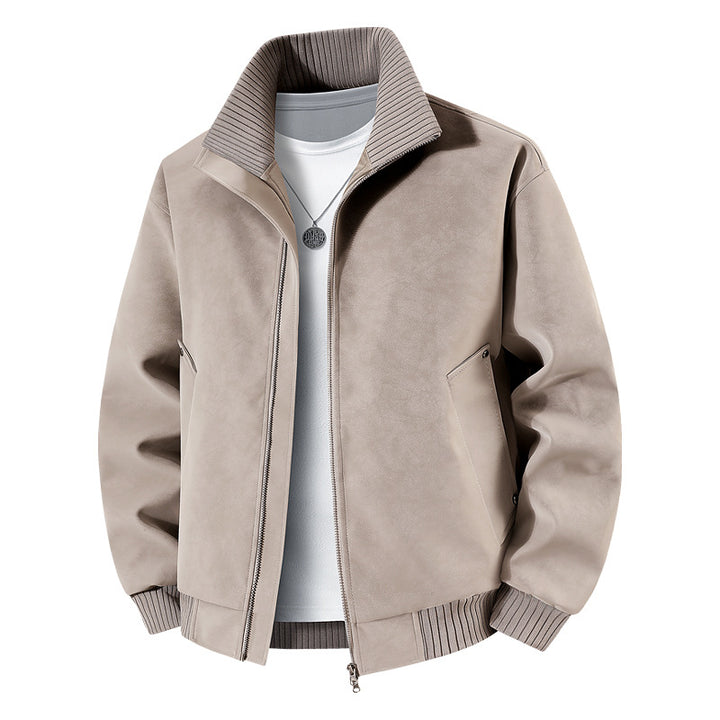Herren Elegante und stilvolle Kunstlederjacke Drune