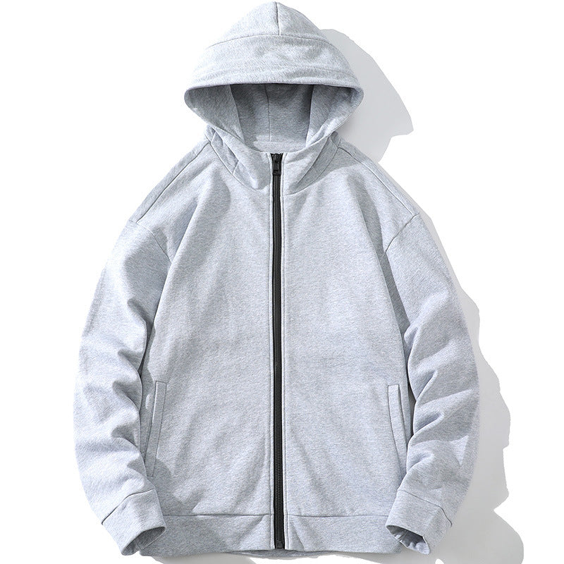 Unisex Oversize Kapuzen-Zipjacke aus weichem Fleece mit durchgehendem Reißverschluss und Eingrifftaschen Drune