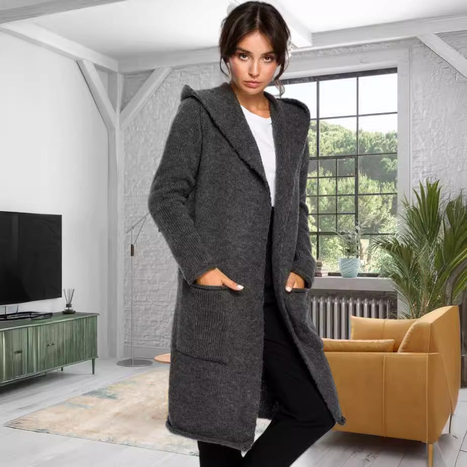 Damen langer Strickmantel Drune