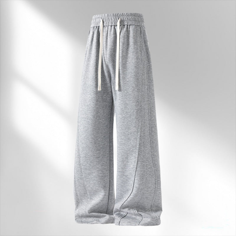 Damen weite Lounge-Sweathose mit elastischem Kordelbund und dekorativen Seitennaht-Details Drune