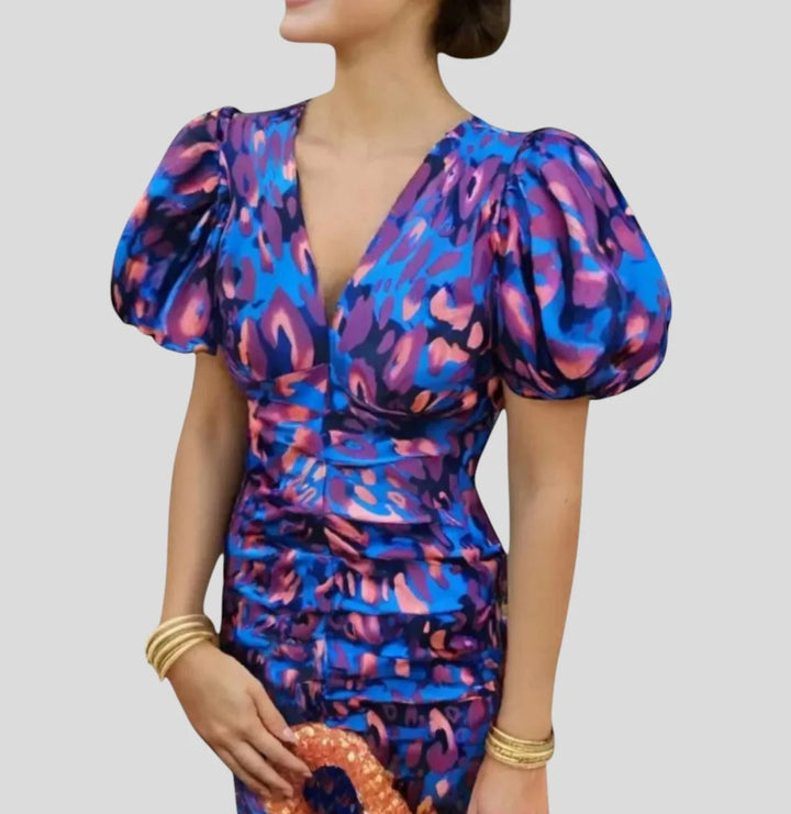 Damen Elegantes Kleid mit Volants und Spitzenelementen Drune