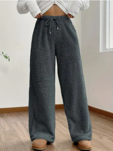 Damen Plüschstoff Freizeithose Drune
