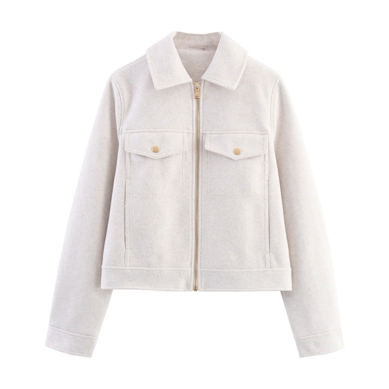 Damen Leichte wattierte Windjacke mit Stehkragen und Polka‑Dot‑Print Drune