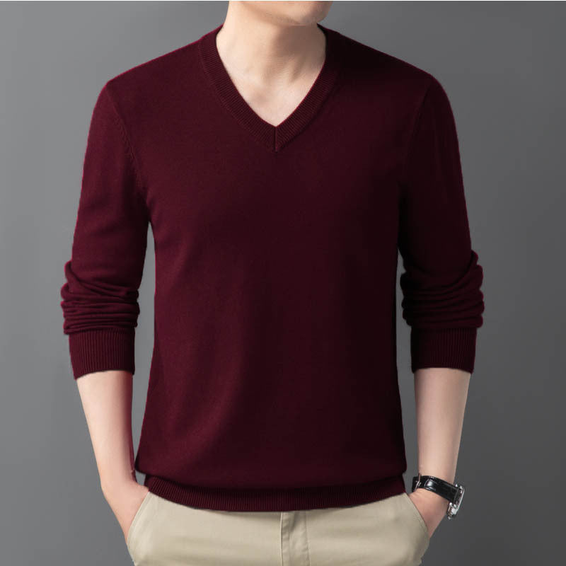 Herren Feiner V‑Ausschnitt Feinstrickpullover in schlanker Passform Drune