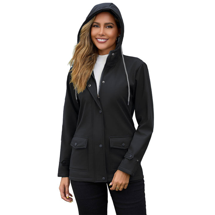 Damen wasserdichte Kapuzenjacke mit weichem Fleece-Futter Drune