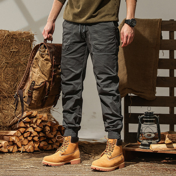 Herren Canvas‑Cargo‑Jogginghose mit elastischem Bund und Bündchen Drune