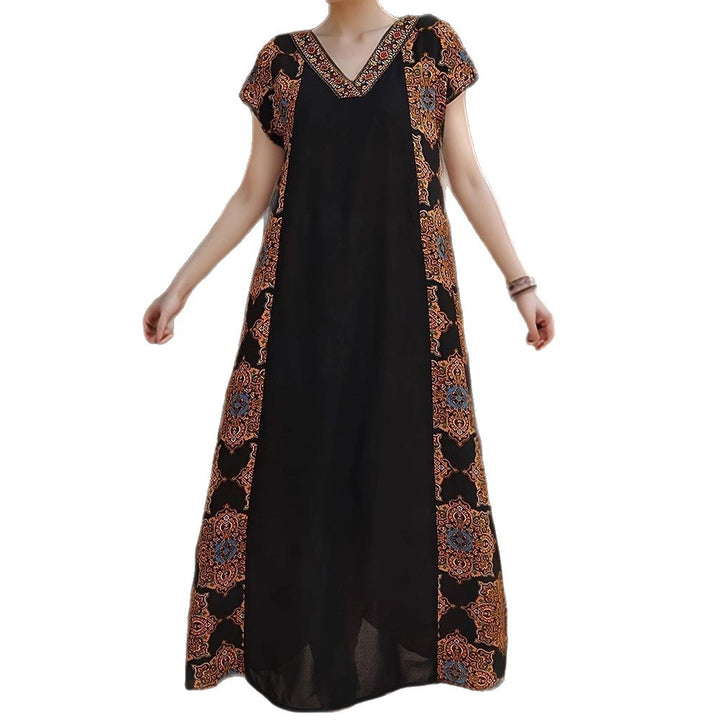 Damen Maxikleid mit aufwendigen Stickdetails und fließendem Schnitt Drune