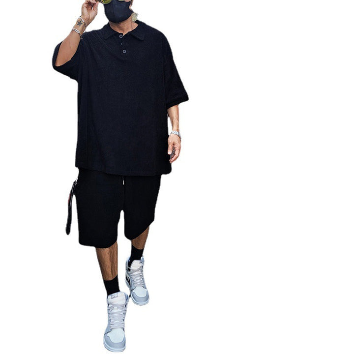 Herren Oversized Freizeitanzug mit Poloshirt und Shorts Drune