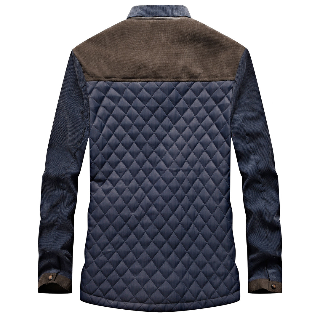 Herren Stepp-Fieldjacke mit Rautensteppung und Kontrastbesatz Drune