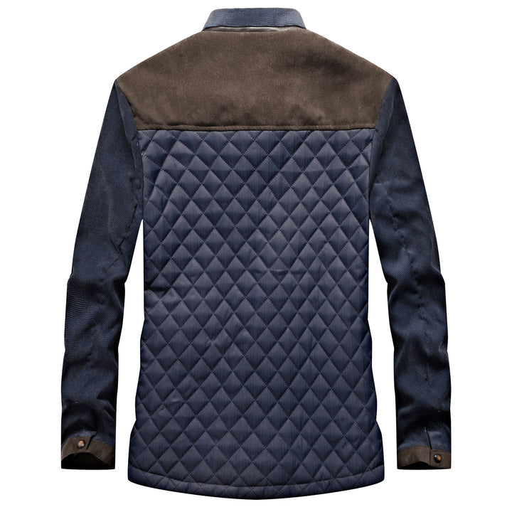 Herren Stepp-Fieldjacke mit Rautensteppung und Kontrastbesatz Drune