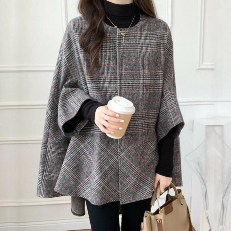 Damen Oversized Cardigan im modernen Karomuster Drune