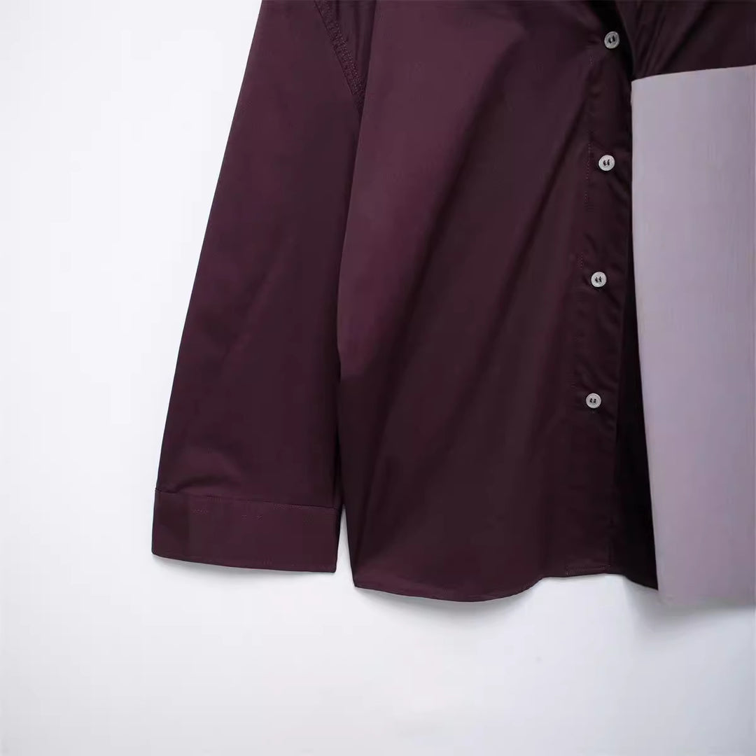 Damen vielseitige Bluse mit lässigem Schnitt und besonderem Falten-Design Drune
