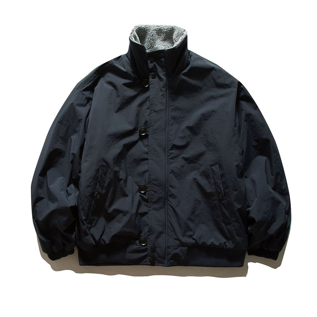 Herren Kurz geschnittene Thermo‑Blousonjacke mit hochgeschlossenem Sherpa‑Kragen Drune
