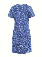 Damen Kurzarm Kleid mit floralem Design und bequemem Schnitt Drune