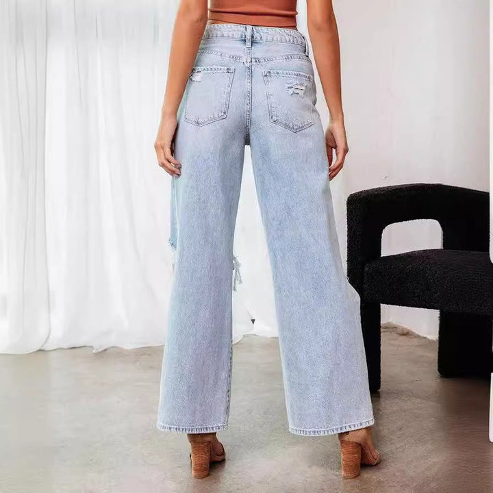 Damen Jeansjacke mit lässigem Schnitt und fransigem Saum Drune