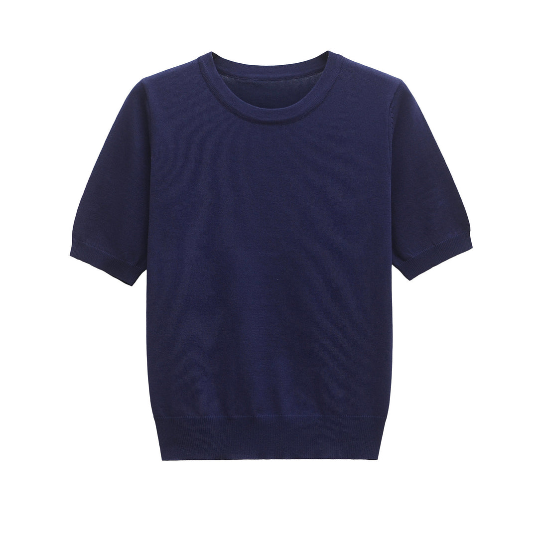Damen Kurzarm Stricktop Drune