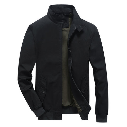 Herren Urbanes Canvas-Blouson mit hochschließendem Stehkragen und verdeckter Zip-Front Drune
