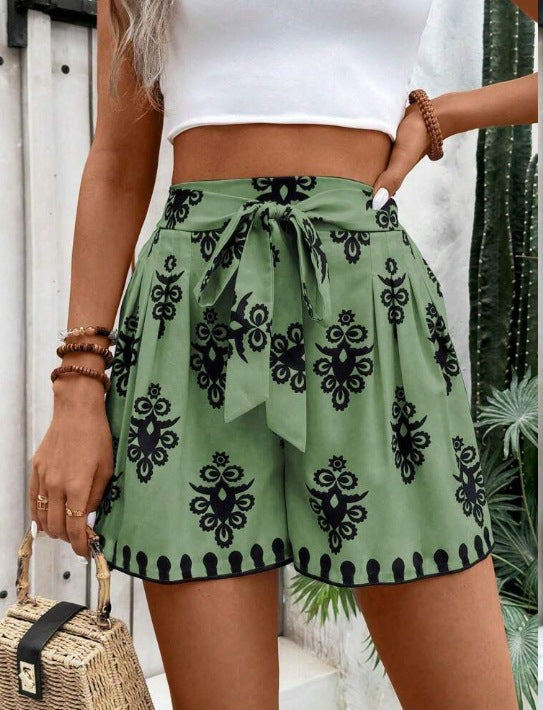 Damen Sommerliche Chino-Shorts mit Bindegürtel Drune