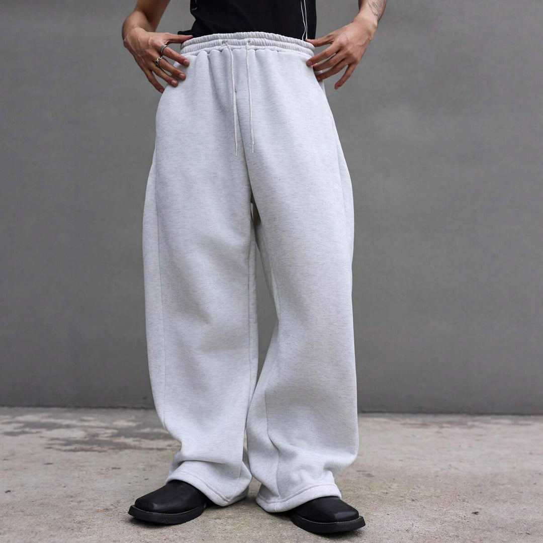 Herren Weite Oversize-Sweatpants mit Tunnelzugbund, Fleece-Innenfutter & Eingrifftaschen Drune