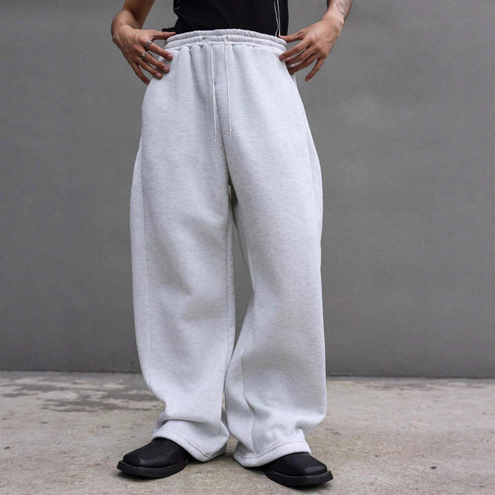 Herren Weite Oversize-Sweatpants mit Tunnelzugbund, Fleece-Innenfutter & Eingrifftaschen Drune