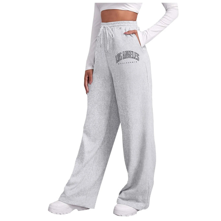 Damen nan weite High-Waist Lounge-Hose mit elastischem Bund und Eingrifftaschen Drune