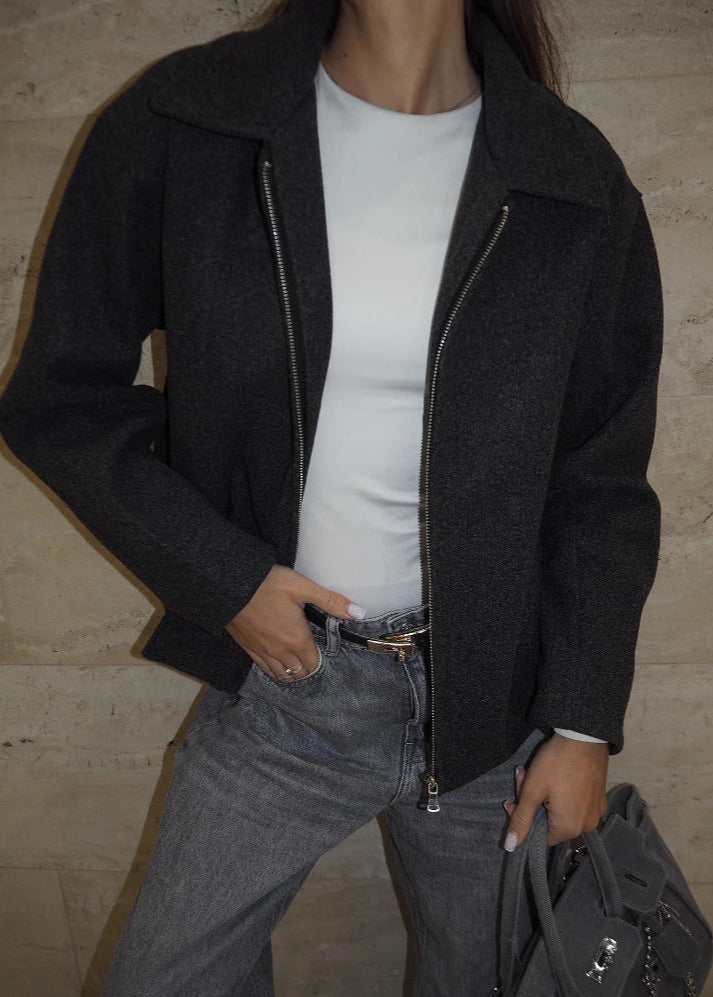 Drune | Wollmischung Zip-Up Jacke