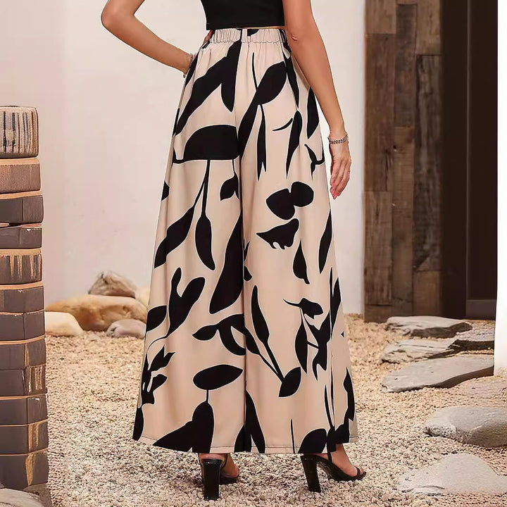Damen Hochtaillierte Sommerhose mit floralem Druck Drune