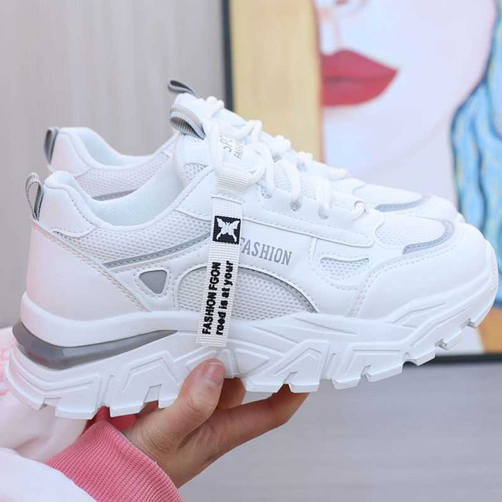 Damen modische Chunky Sneakers mit atmungsaktivem Mesh-Obermaterial und verstärkter Sohle Drune