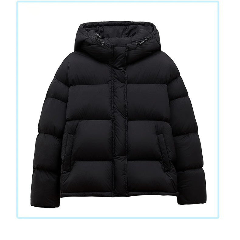 Damen Stilvolle Daunenjacke mit Kapuze Drune