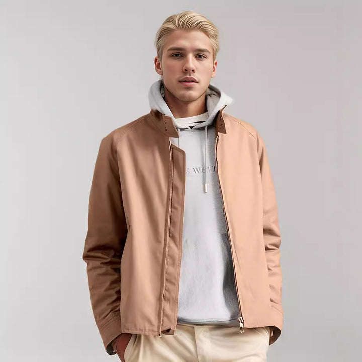 Herren lässige Übergangsjacke mit Stehkragen und praktischen Taschen Drune