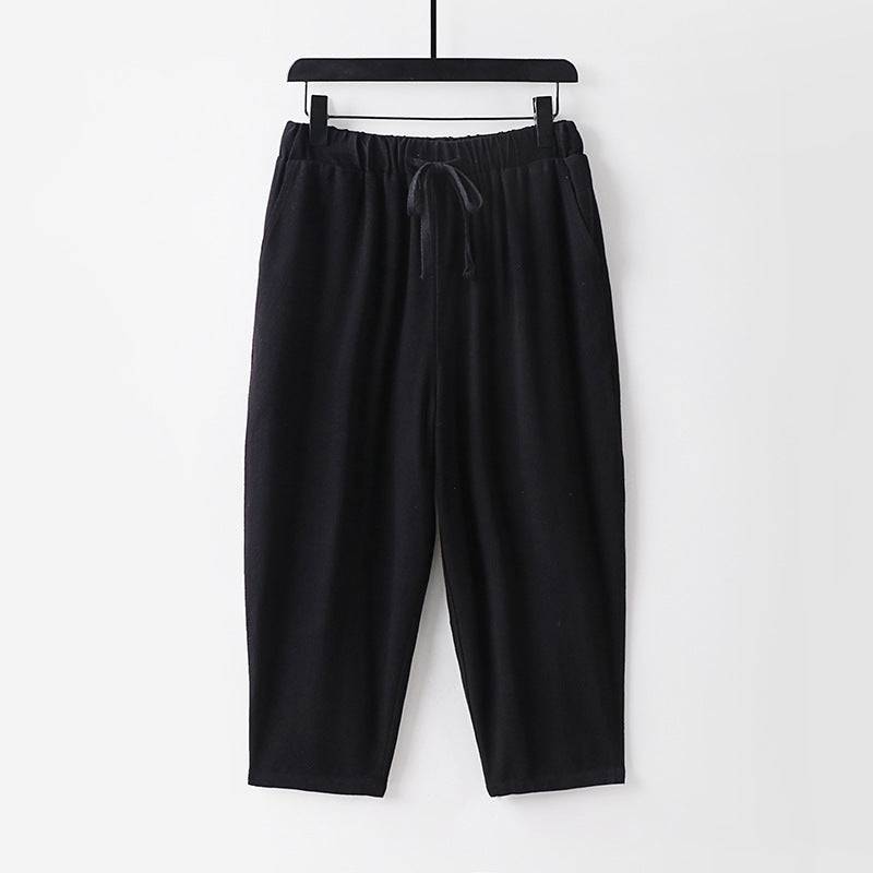 Damen Lässige Jogginghose mit Zugband und weitem Bein Drune