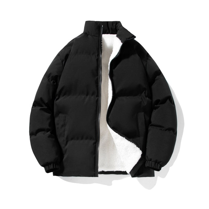 Herren Wattierte Oversize-Steppjacke mit Teddyfutter und hohem Stehkragen Drune