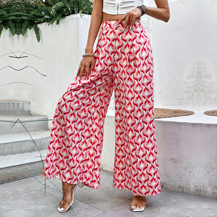 Damen Weite Hosen mit buntem Muster Drune