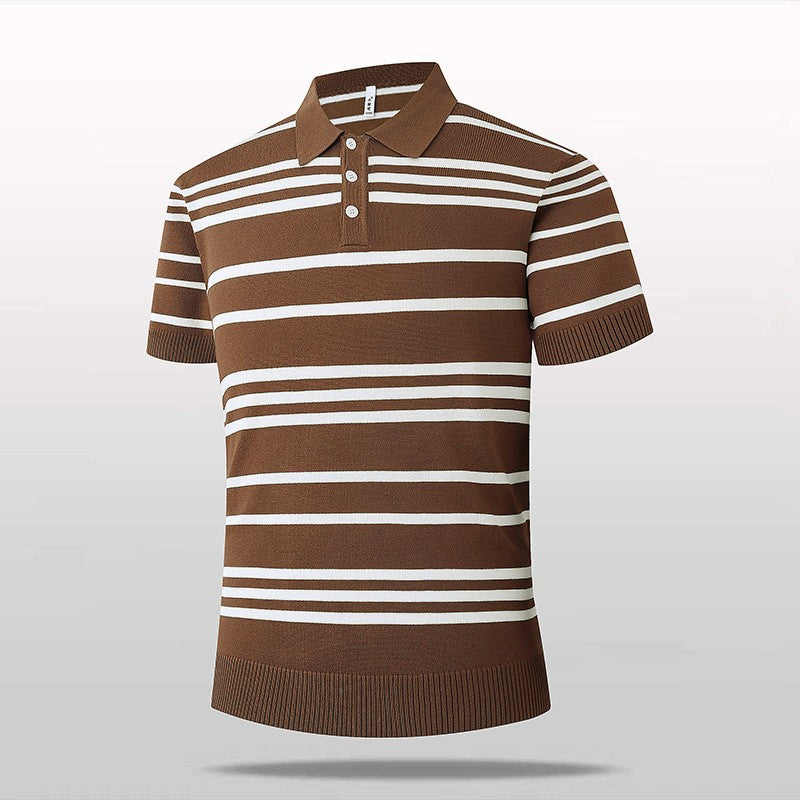 Herren Modisches kurzärmliges Poloshirt mit Streifen Drune