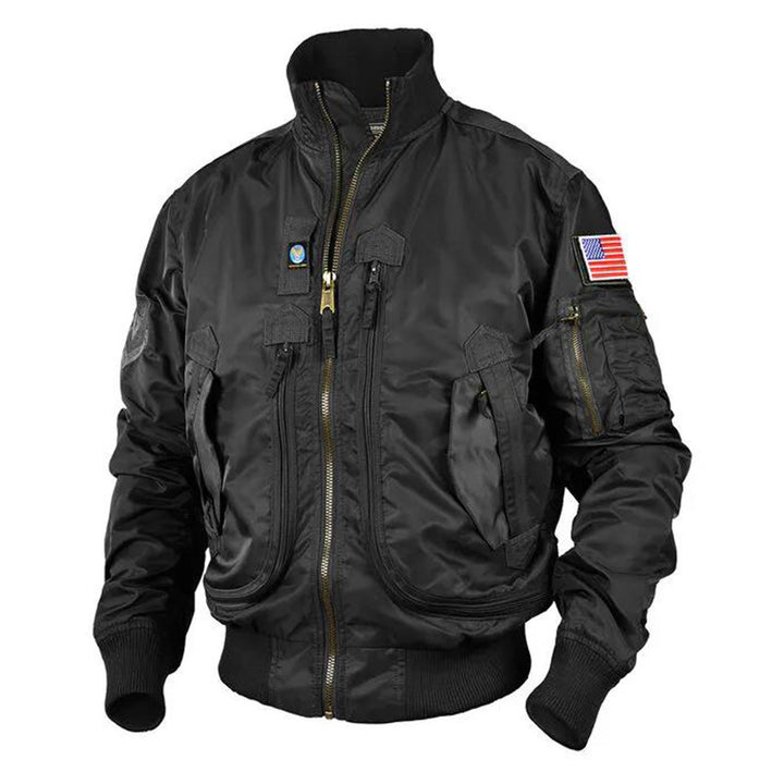 Herren nan klassische Bomberjacke im Fliegerstil mit Thermofutter Utility-Taschen und Rippbündchen Drune