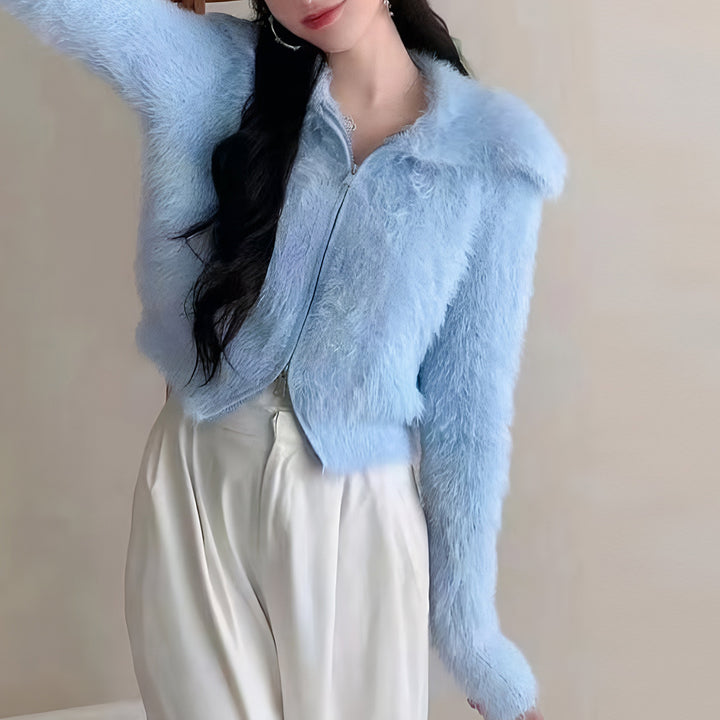 Damen Flauschige Kurzjacke Drune