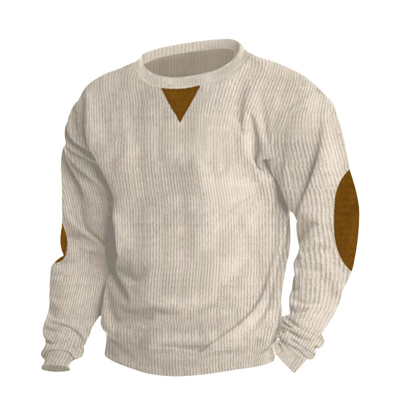 Damen lässiger Strickpullover mit eleganten Kunstleder-Details Drune