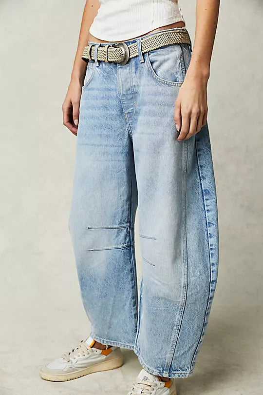 Damen Baggy-Jeans im Modernen Stil Drune