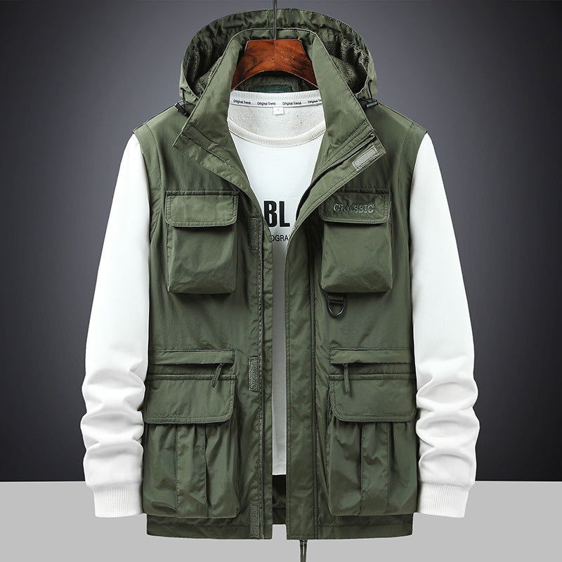 Herren  multifunktionale Fieldjacke mit Kapuze und zahlreichen Taschen Drune