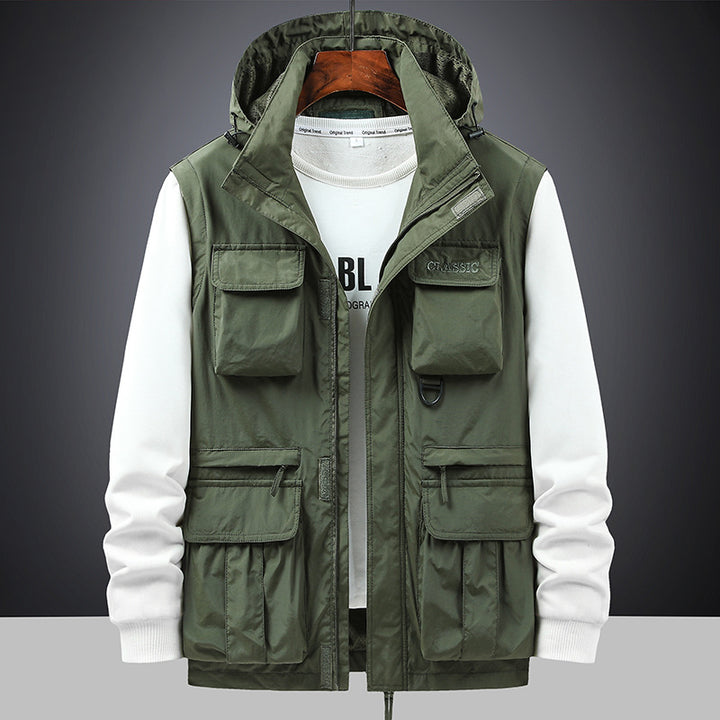Herren  multifunktionale Fieldjacke mit Kapuze und zahlreichen Taschen Drune