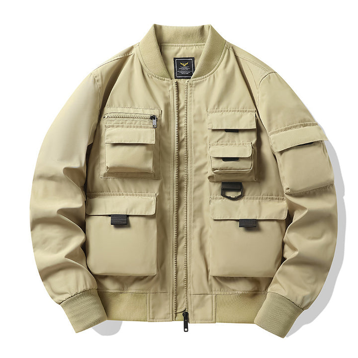 Herren Multitaschen-Tactical-Bomber mit modularen Außenfächern und D-Ring-Details Drune