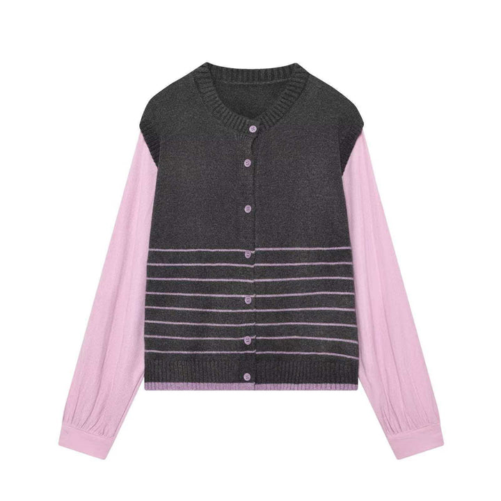 Damen modischer Cardigan mit eleganten Kontrasten Drune