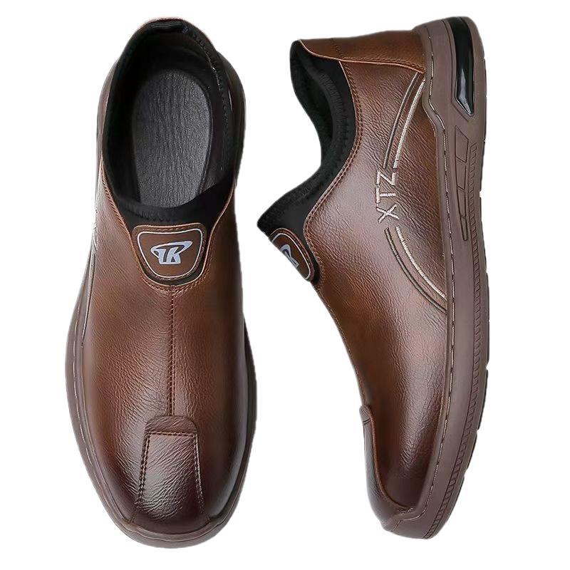 Herren Bequeme Slip-On Ledersneaker Drune
