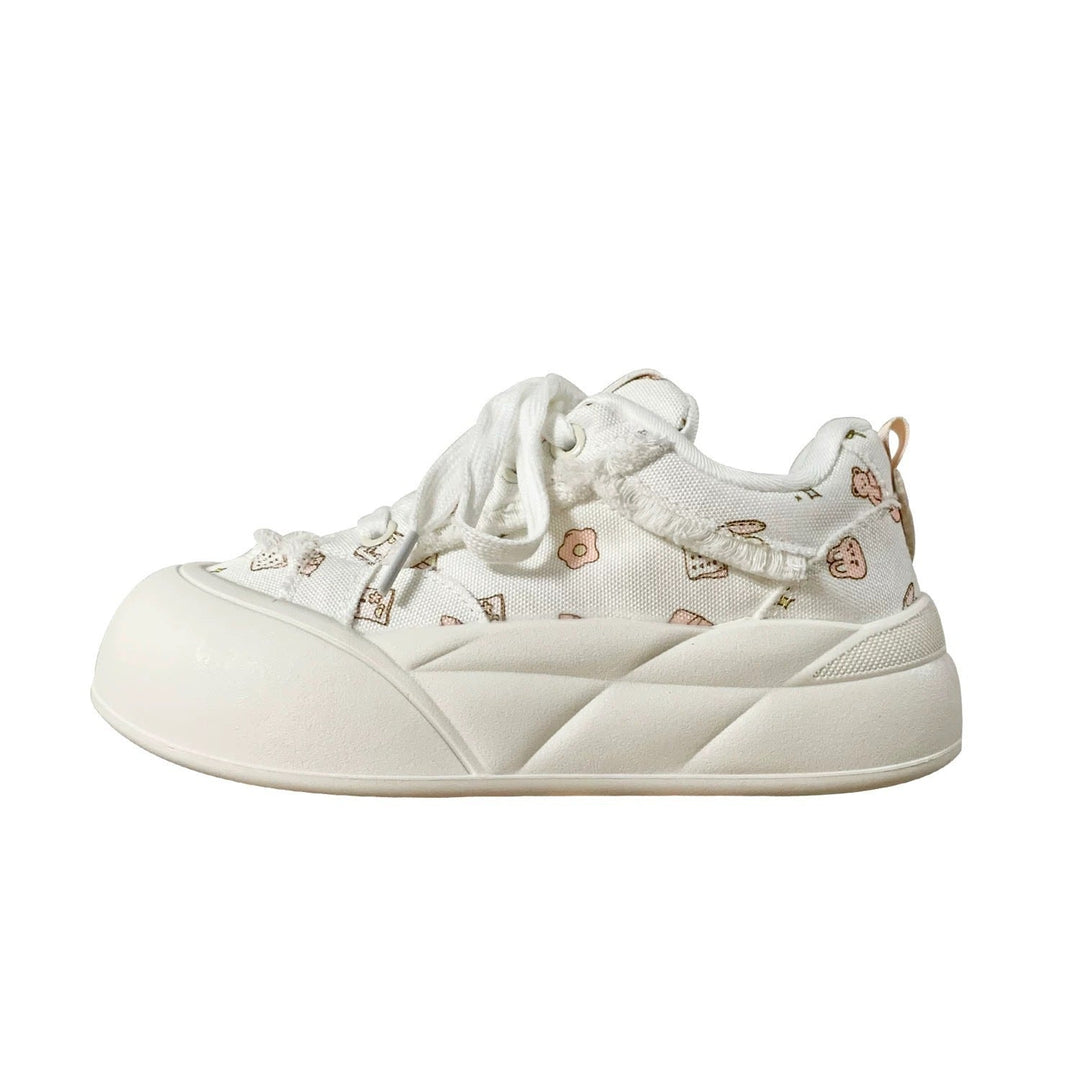 Damen Modische Freizeitsneaker mit floralem Design und komfortabler Sohle Drune